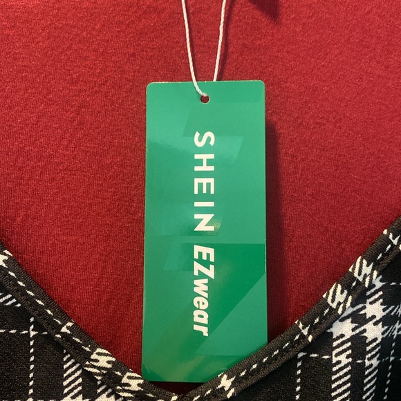 EZwear solid top plaid print cami dress - Picture 5 of 5